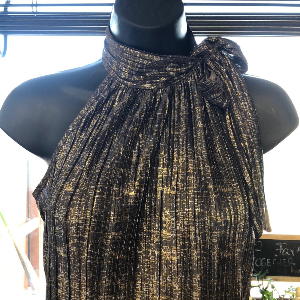 Gold black blouse